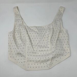 wild fable White Studded Crop Tank